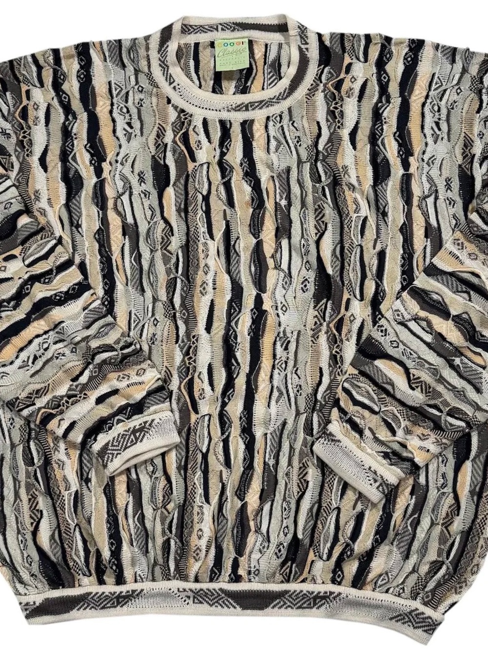 Vintage Coogi Classic Australia Silk Khaki Sweater (Size L)